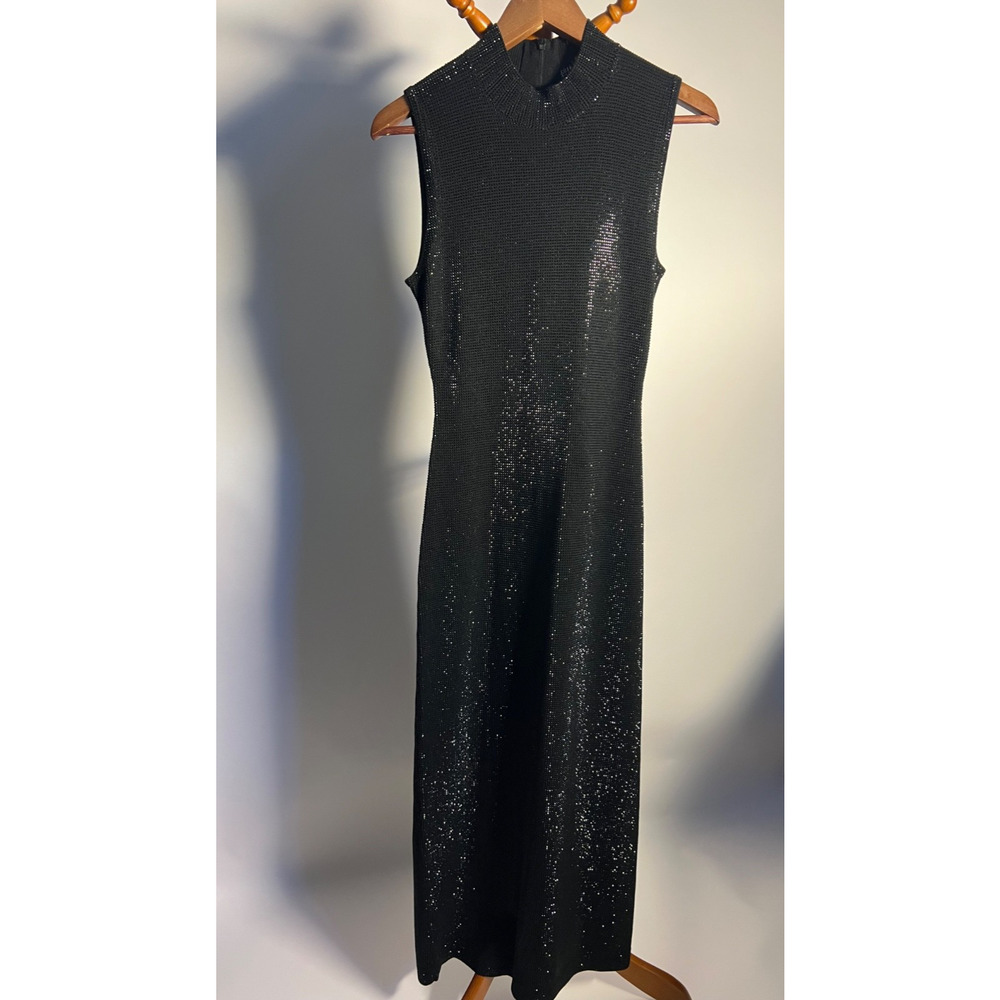 Lela Rose Sequin Embellished Column Gown — Black Metallic (S) Retail $1,990